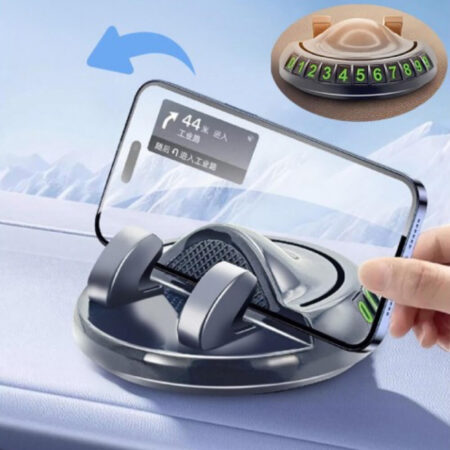 4568 - 360° Dönebilen Yapışkanlı Numaratörlü Araç Telefon Tutucu