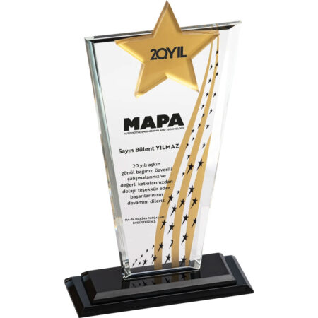 6808 - Kristal Plaket 12 x 30 cm