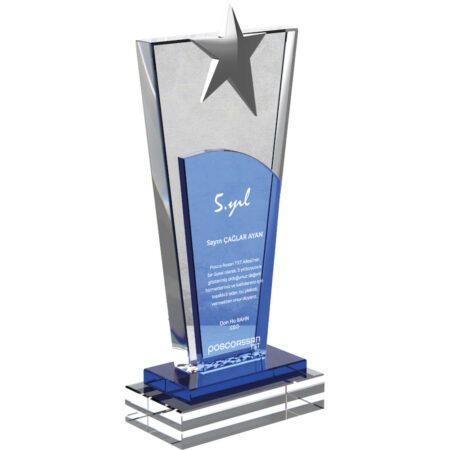 6813 - Kristal Plaket 12 x 27 cm