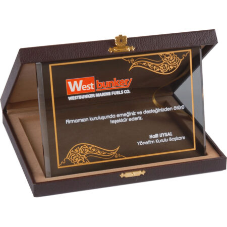 6820 - Kutulu Kristal Plaket 15 x 20 cm