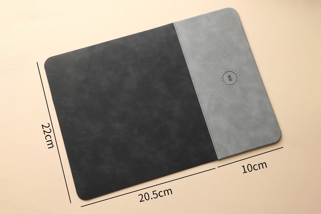 5816 - 15W Kablosuz Hızlı Şarj Özellikli Deri Mouse Pad - Görsel 5