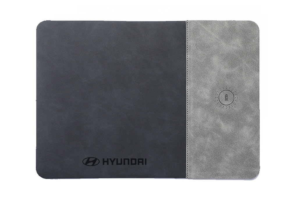 5816 - 15W Kablosuz Hızlı Şarj Özellikli Deri Mouse Pad - Görsel 2